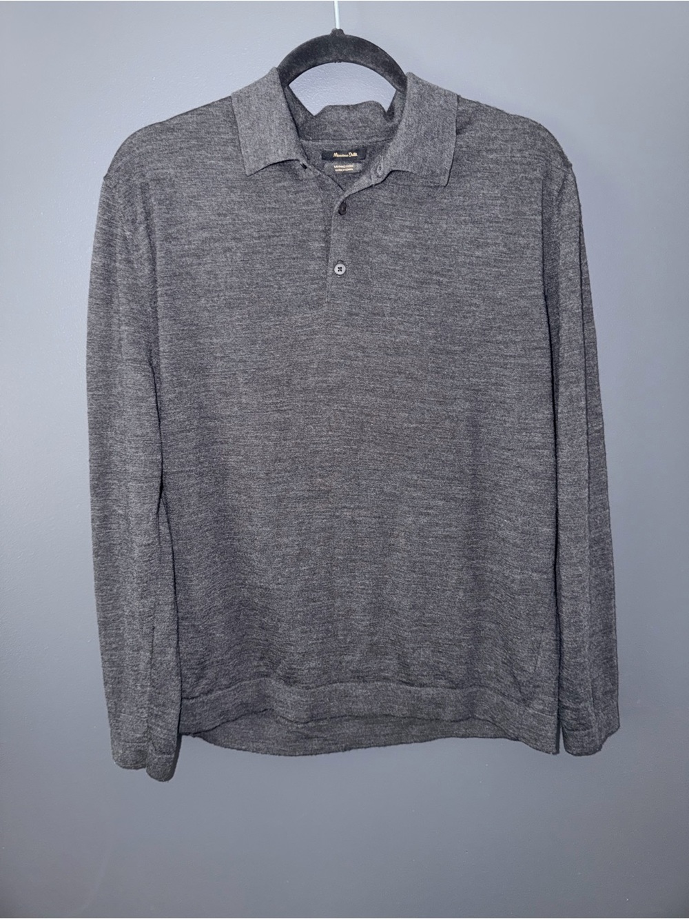 Massimo Dutti Gray Polo Knit Sweater